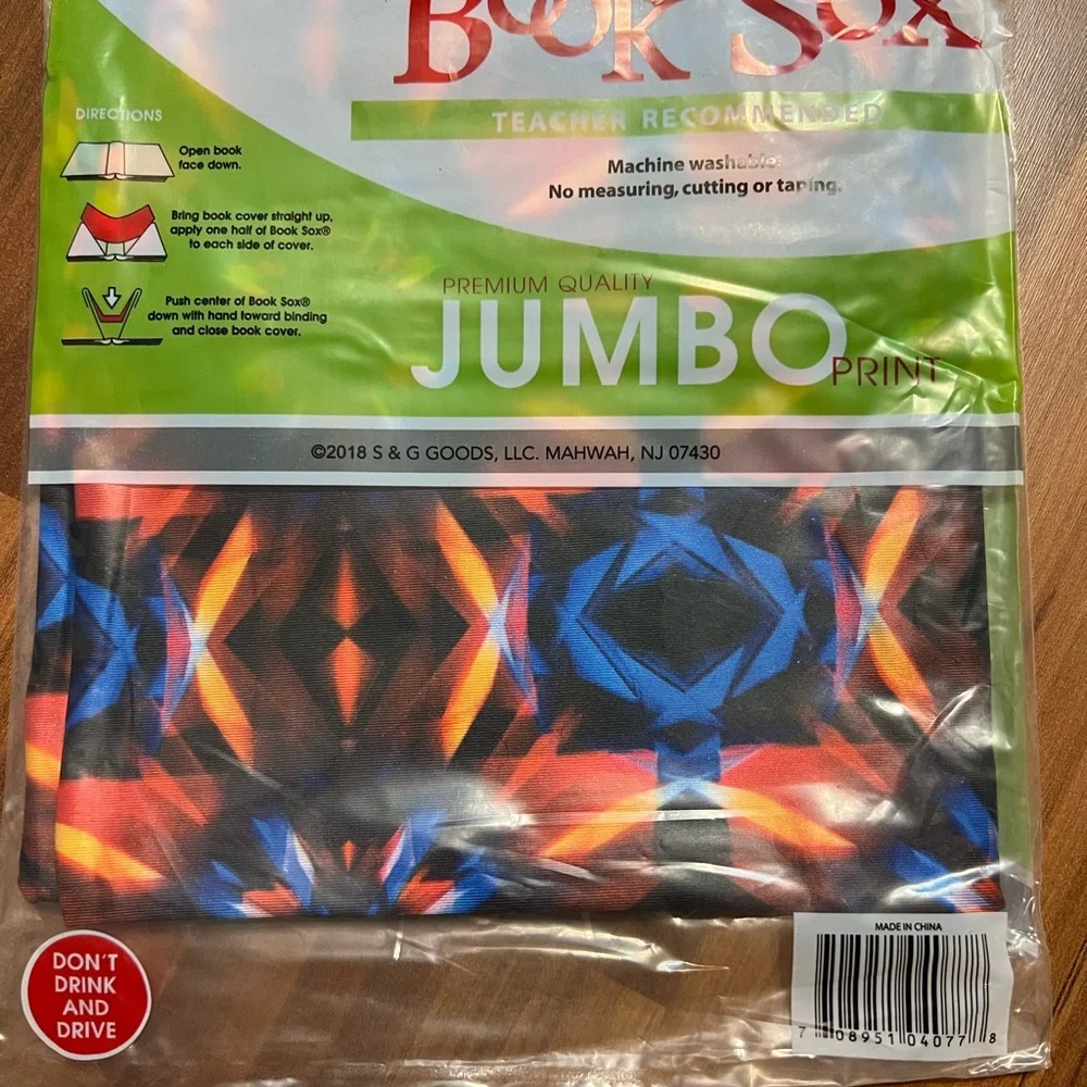 Book Sox Stretchable Fabric Book Covers - Jumbo Size Assorted Colors Bundle New